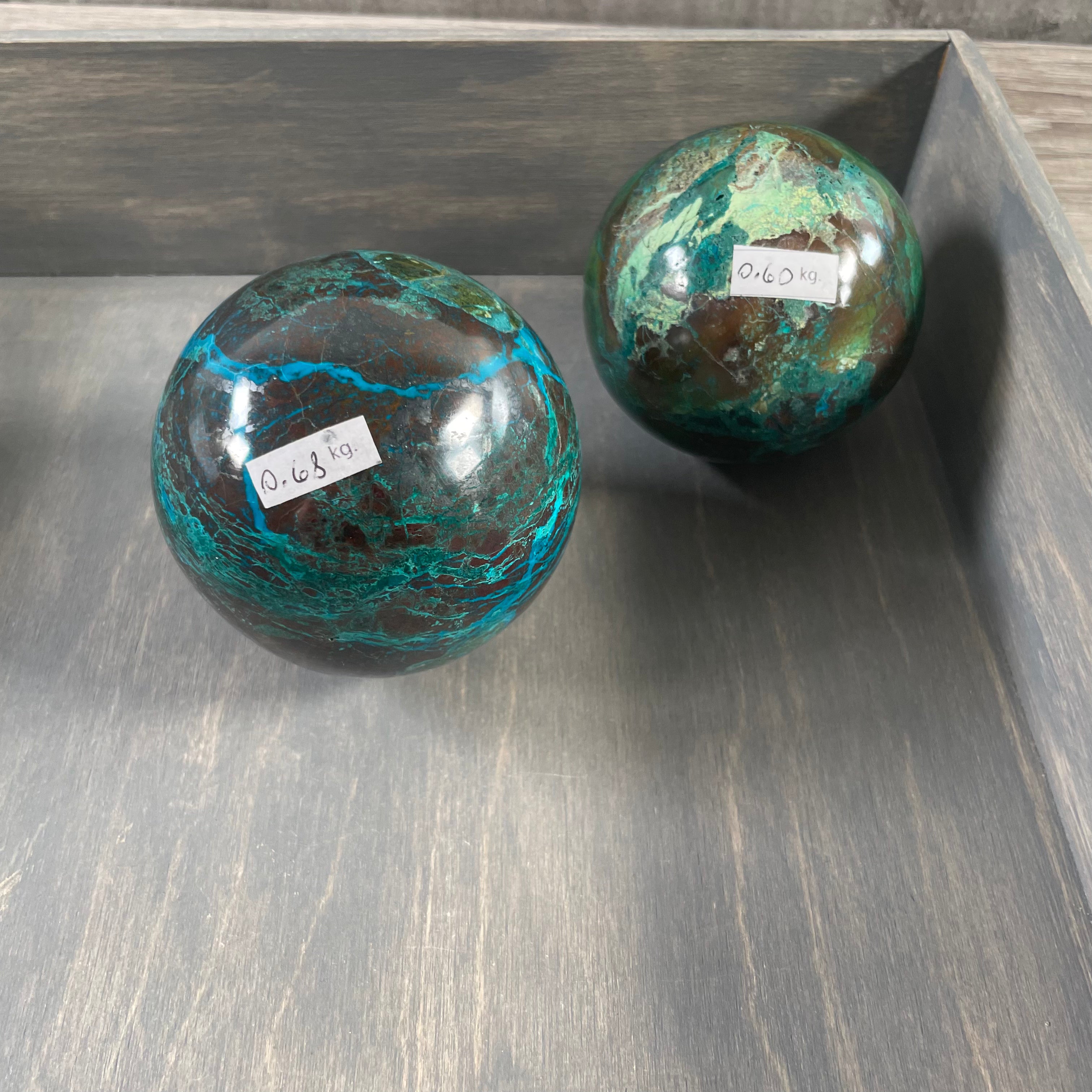 Chrysocolla gemstone spheres in bulk for holistic practitioners
