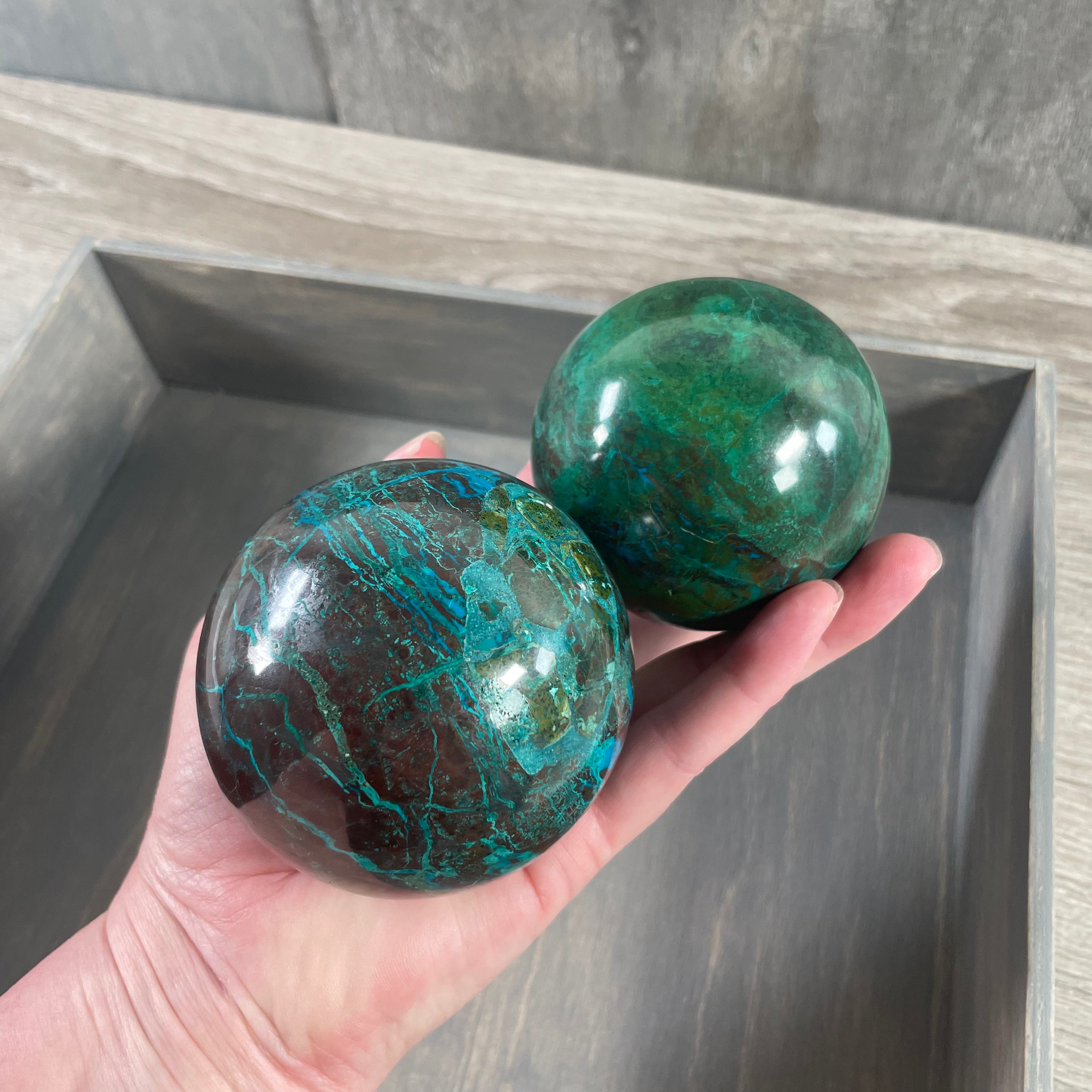 Wholesale Chrysocolla spheres for energy healing and meditation
