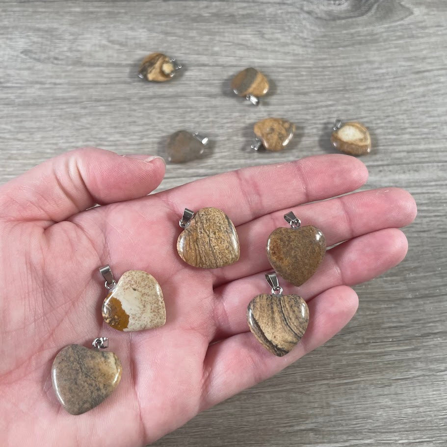 20mm Gemstone Heart Pendants – Bulk Wholesale Jewelry