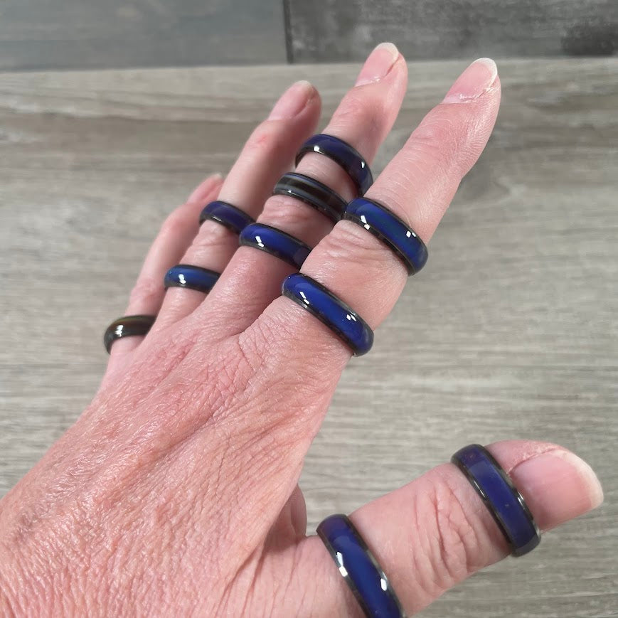 Stainless steel mood ring wholesale jewelry