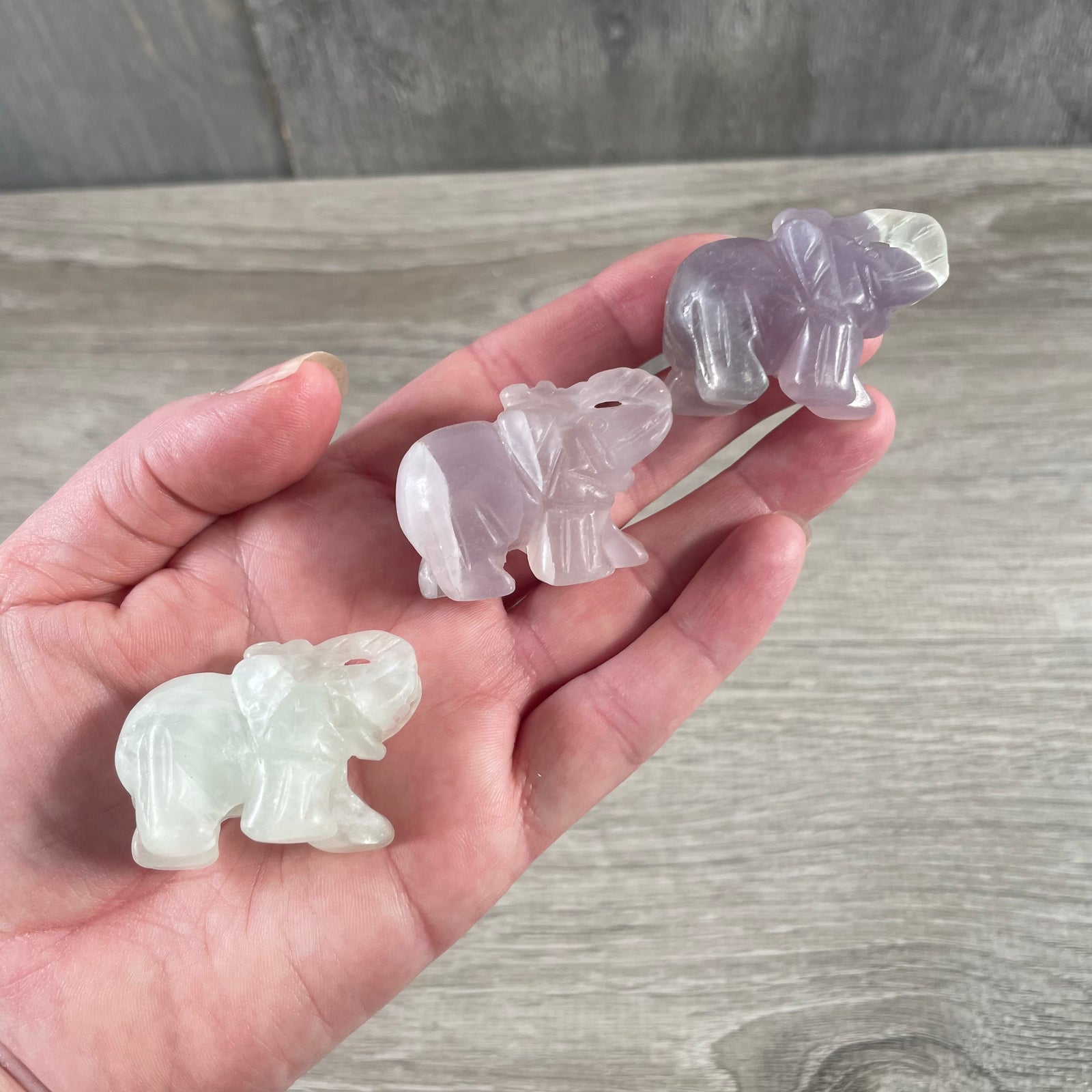 Fluorite elephant stone figurine spiritual symbolism