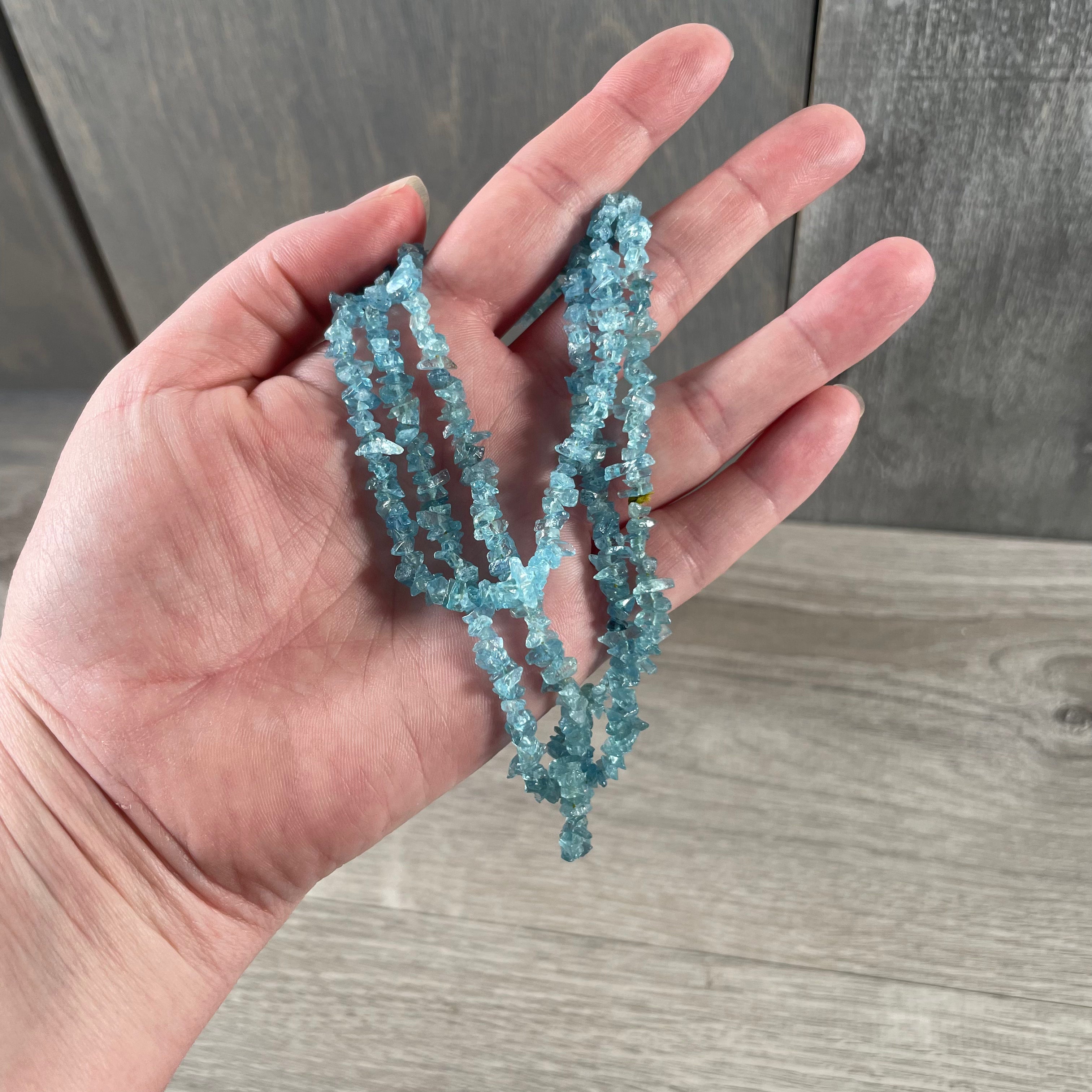 Aquamarine Gemstone Chip Necklaces – Bulk Crystal Jewelry