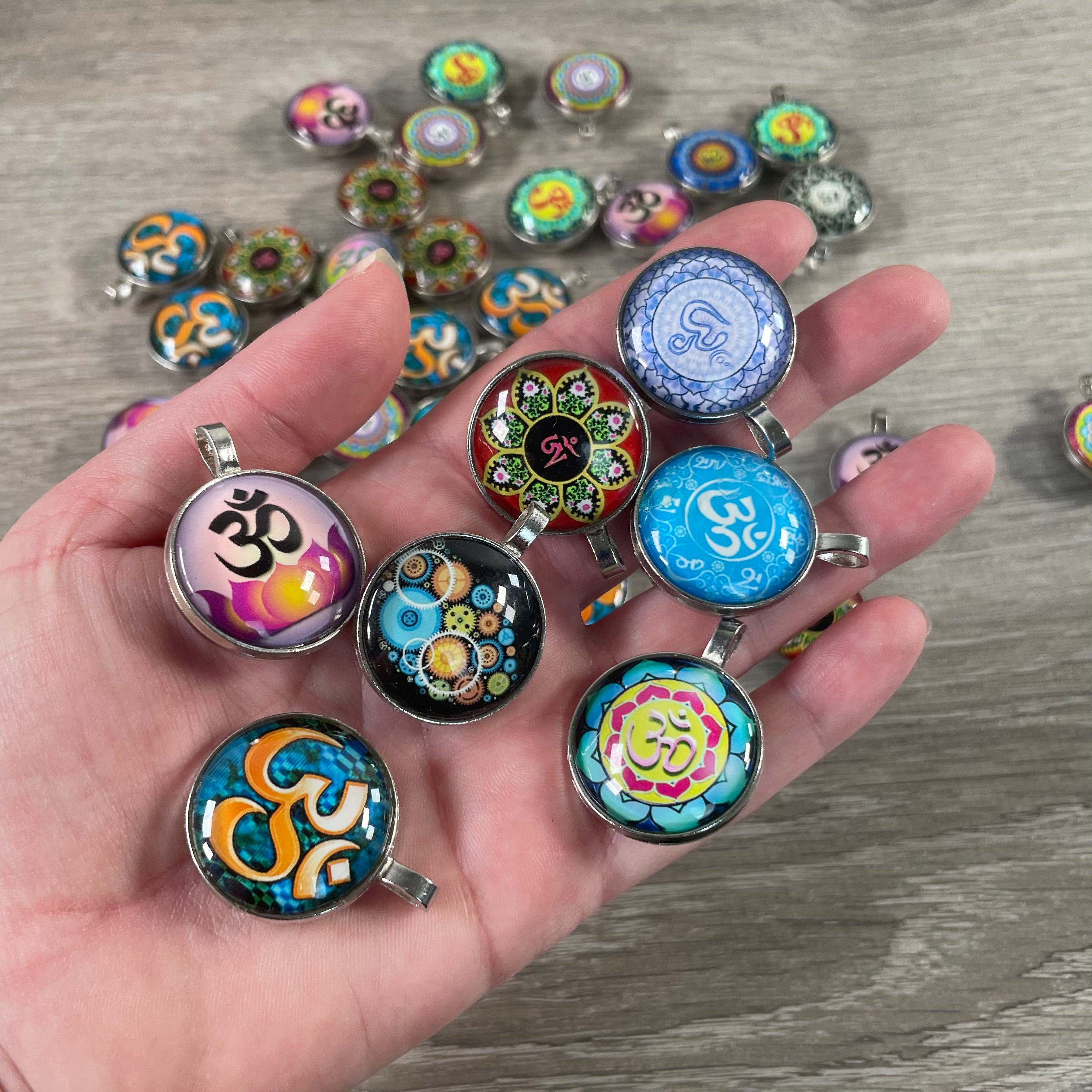 assorted boho glass pendants, wholesale