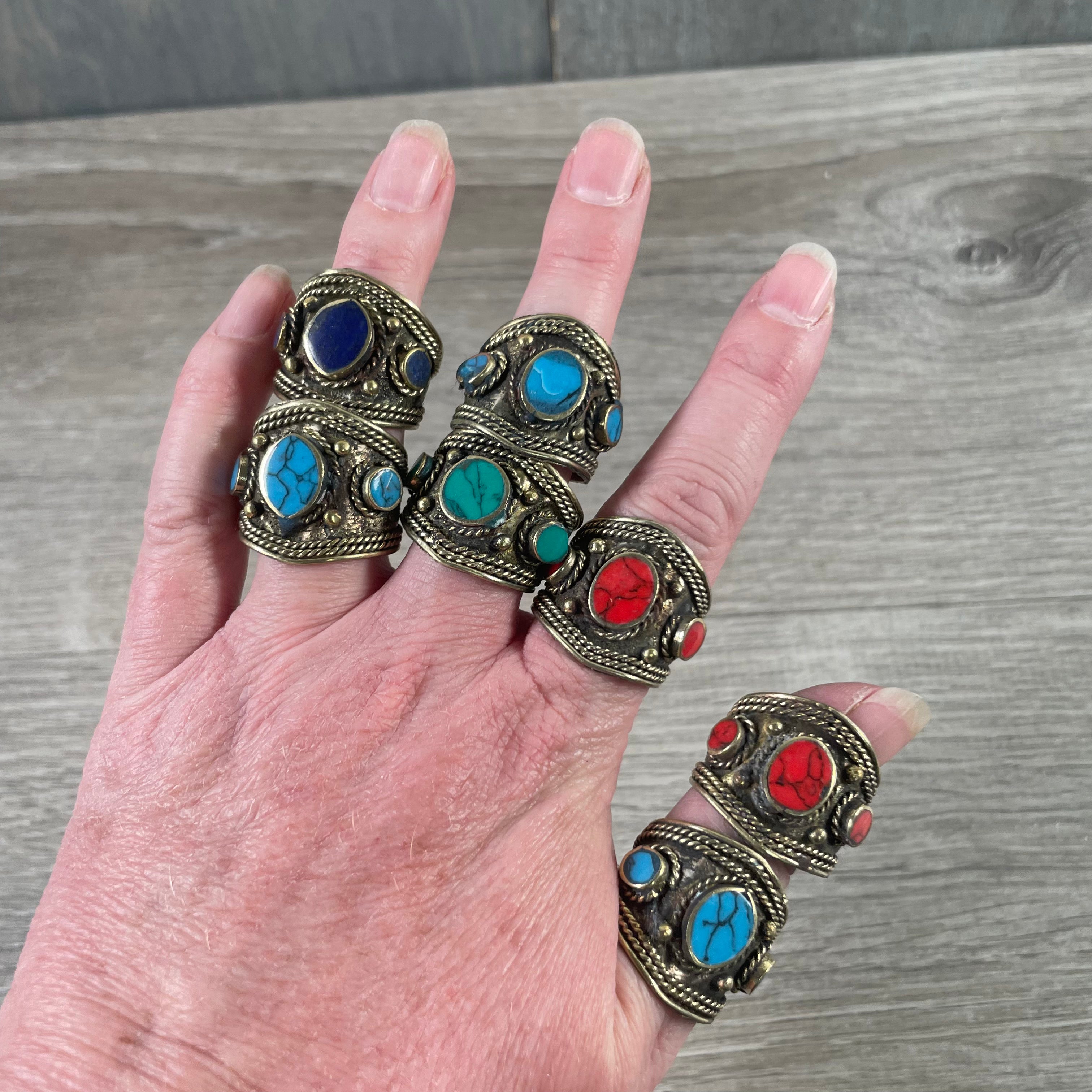 Bulk boho-style crystal rings for boutiques