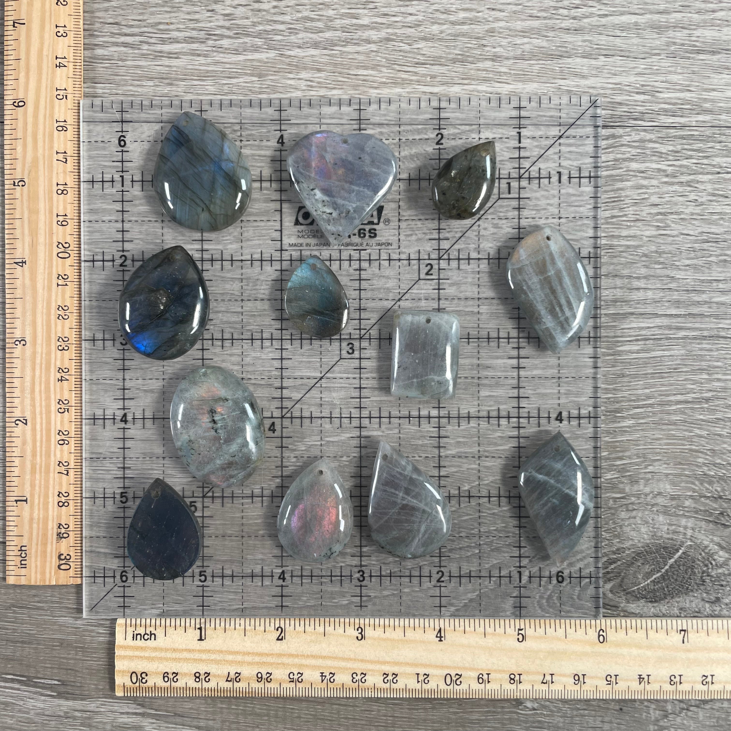 Labradorite Front-Drilled Cabochon Bead for Jewelry Making