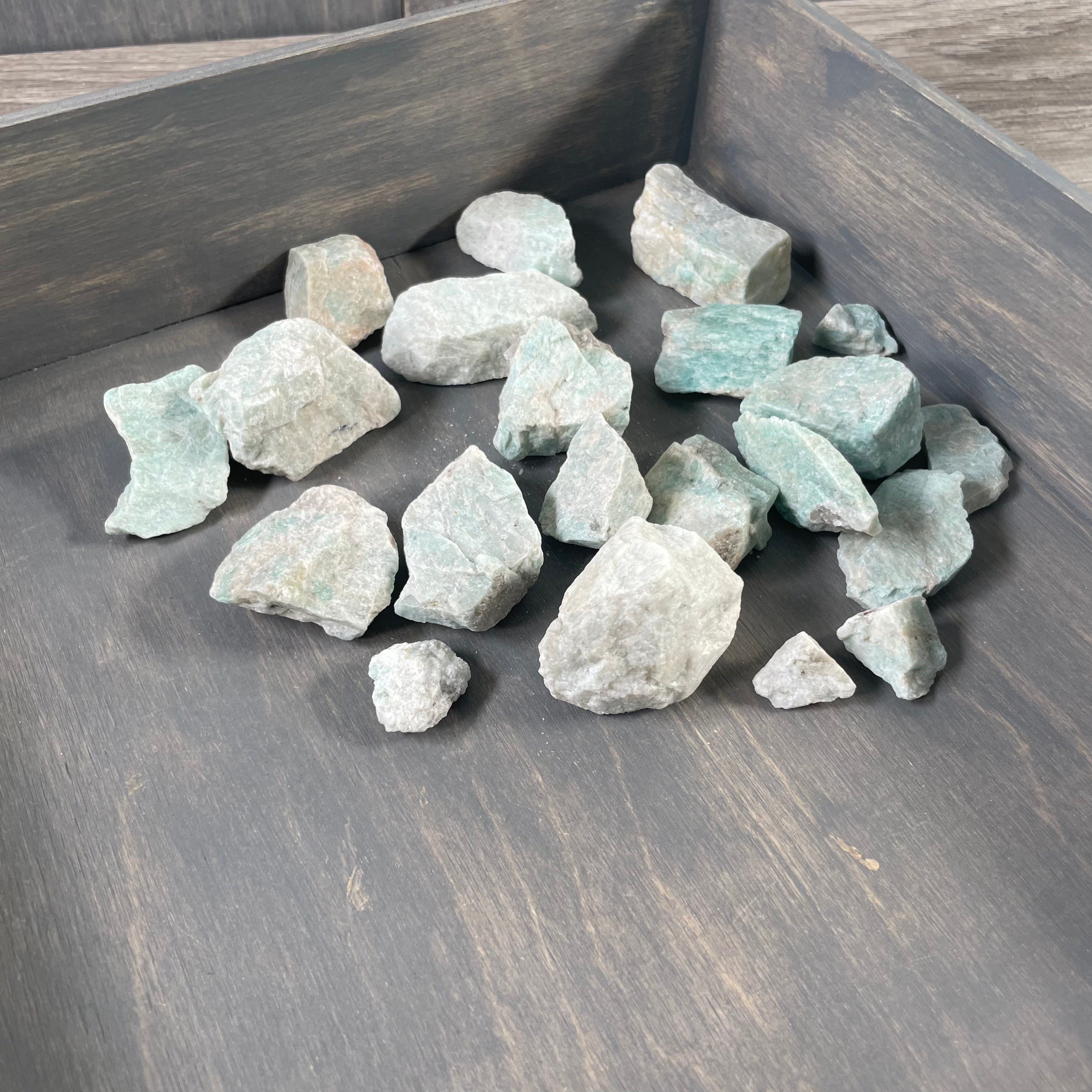Natural Amazonite chunks wholesale for metaphysical shops