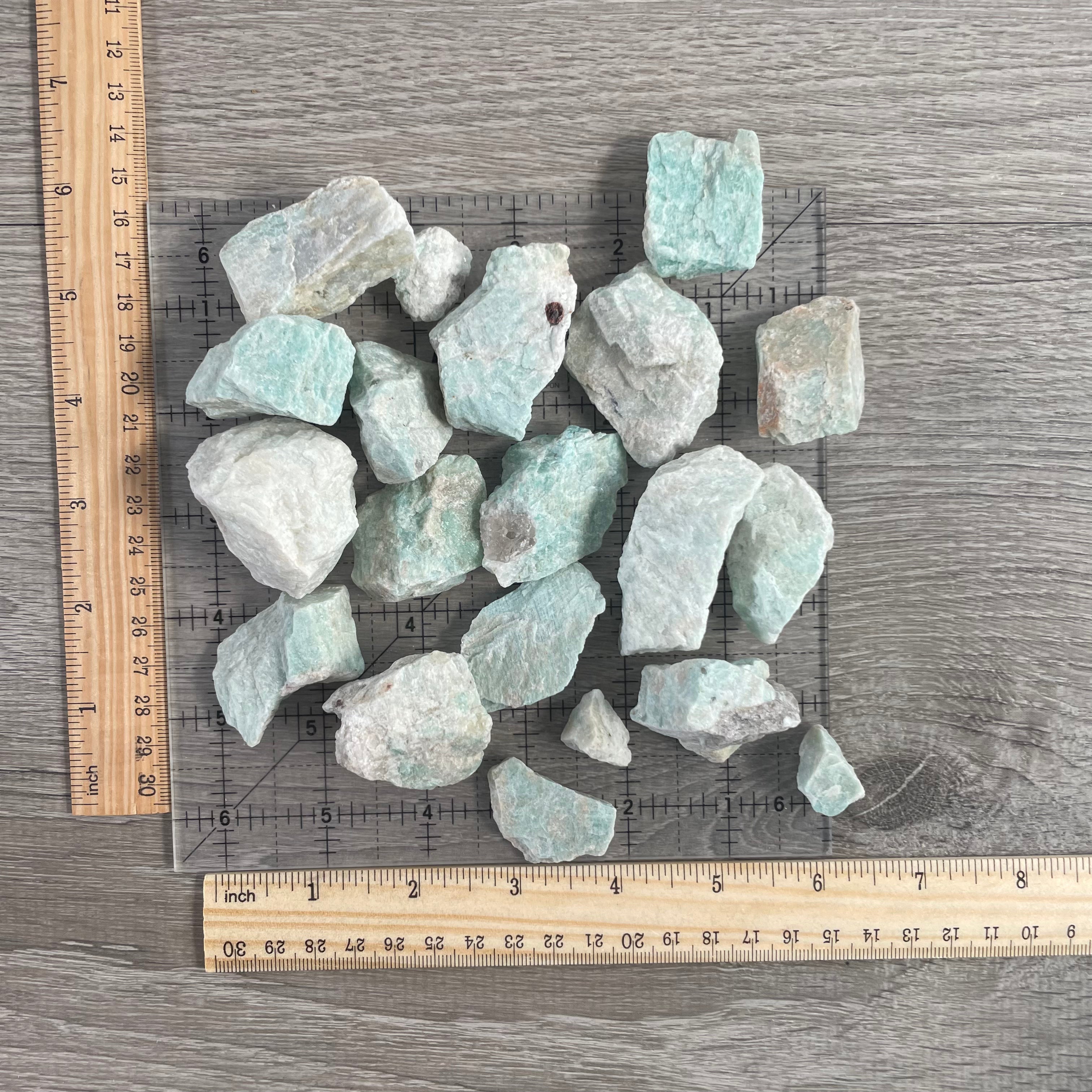 Amazonite Rough Stones Wholesale - 1 lb Bulk Bag