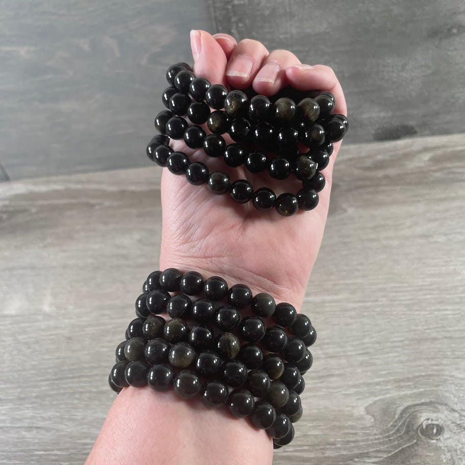 obsidian crystal beaded bracelet wholesale yoga studio