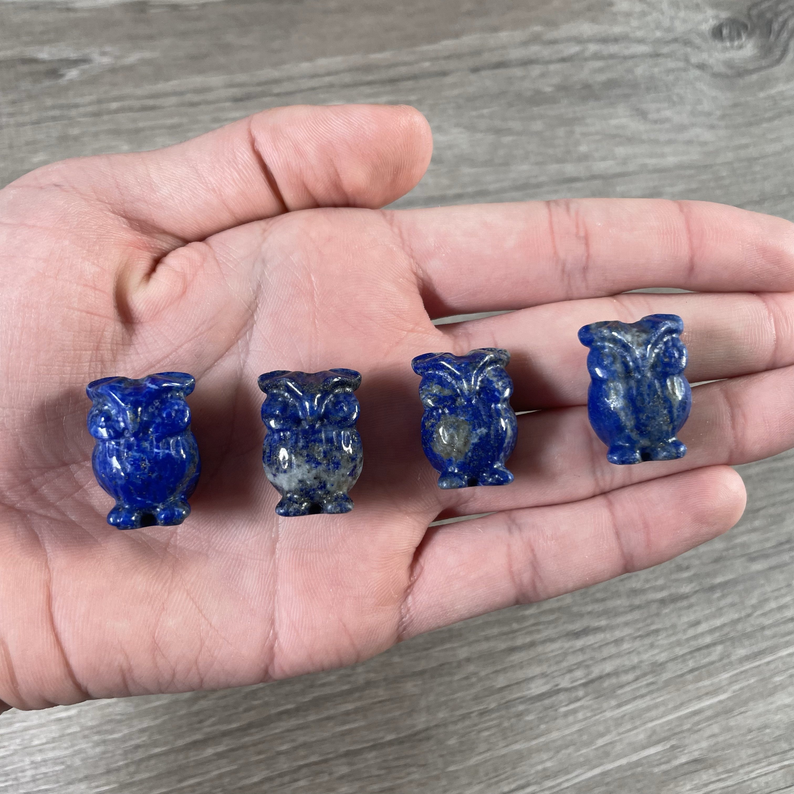 Small Gemstone Owl Figurine – Crystal Decor, Carved Stone Animal Statue, Mini Collectible