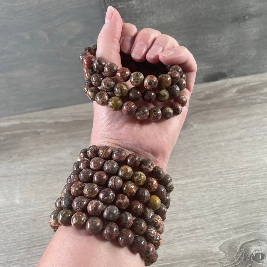 leopardskin jasper bulk wholesale gemstone bracelets