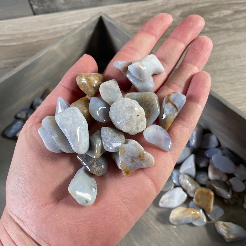 chalcedony bulk tumbled stones for rock shops