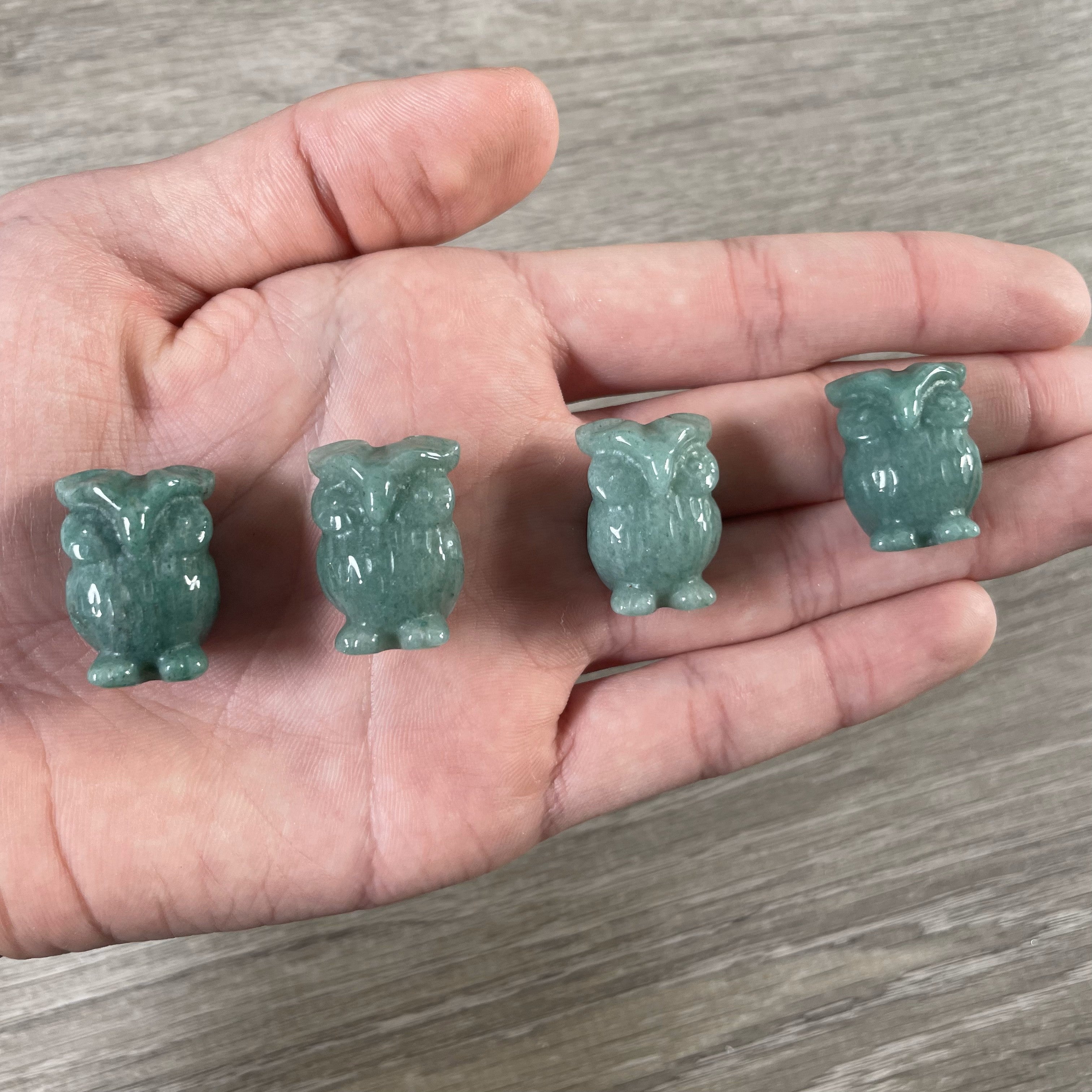 Small Gemstone Owl Figurine – Crystal Decor, Carved Stone Animal Statue, Mini Collectible
