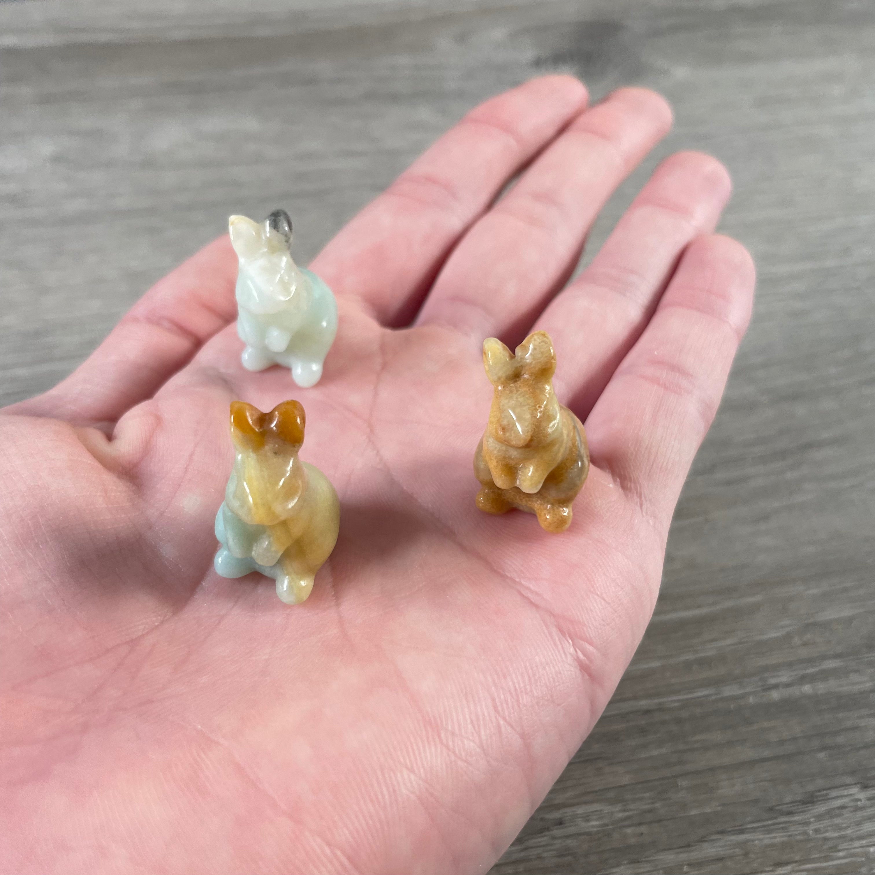 Amazonite small crystal bunny for decor