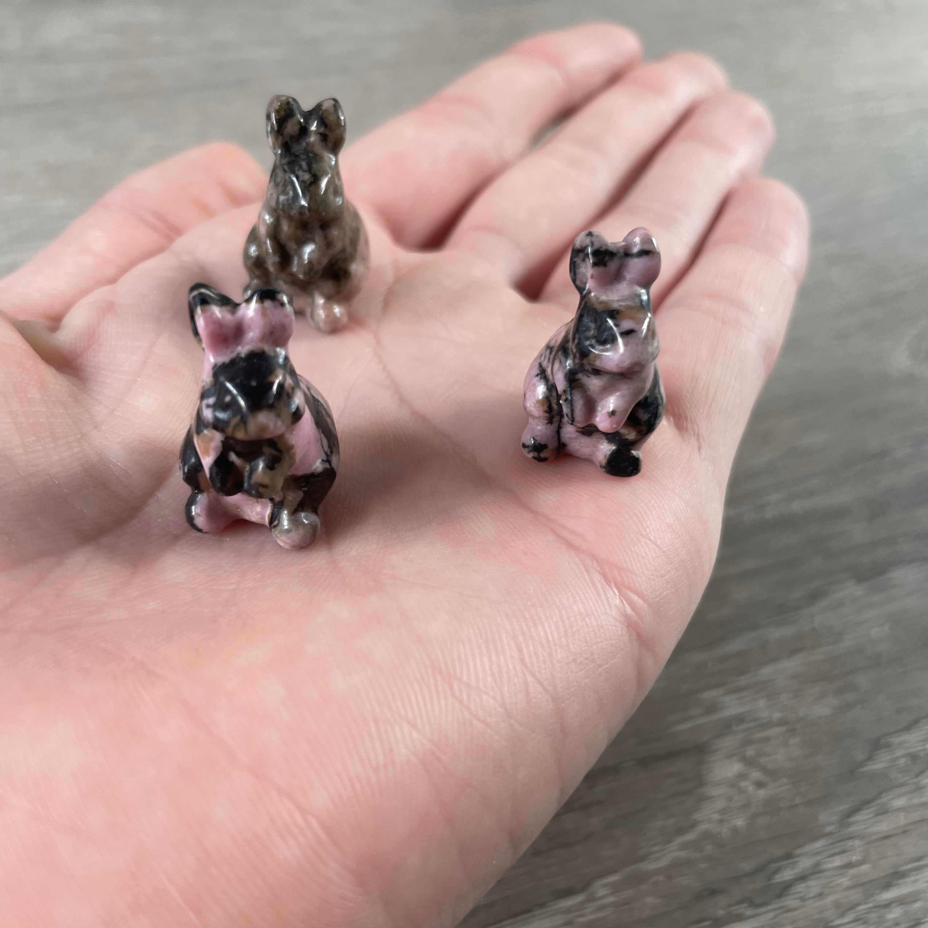 Rhodonite metaphysical gemstone bunny for resale