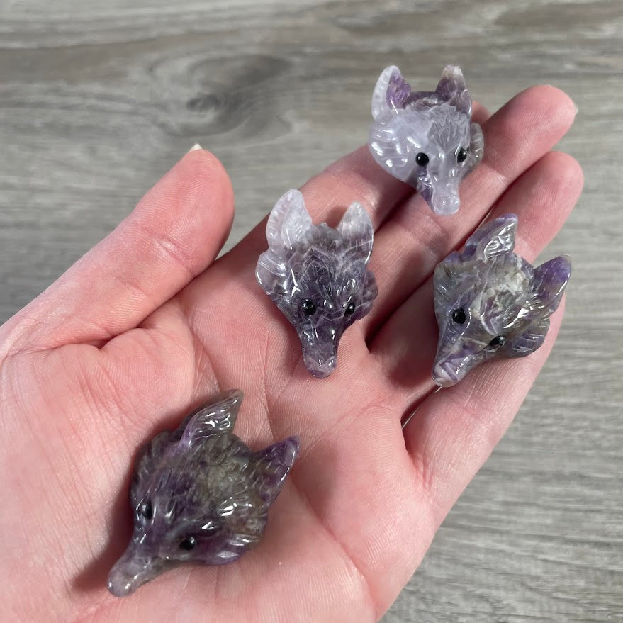 amethyst fox head nature spirit jewelry
