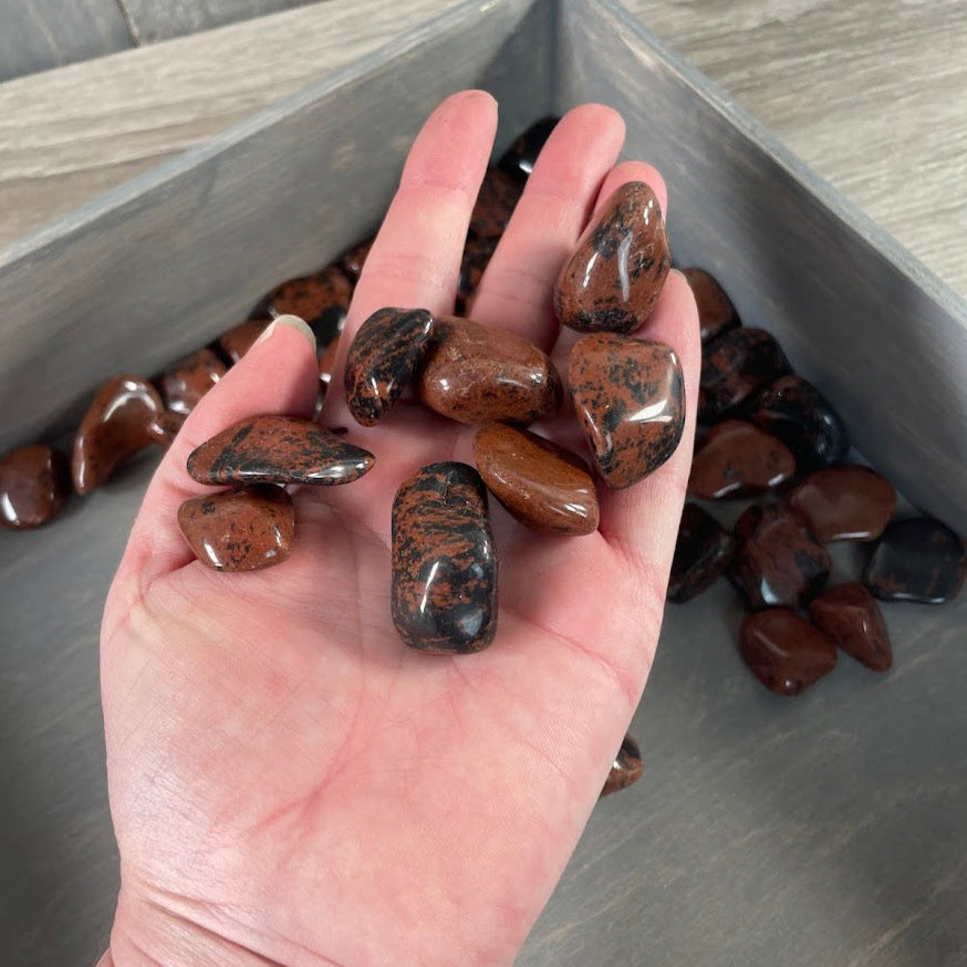 Polished Mahogany Obsidian crystals in 1 LB lot
