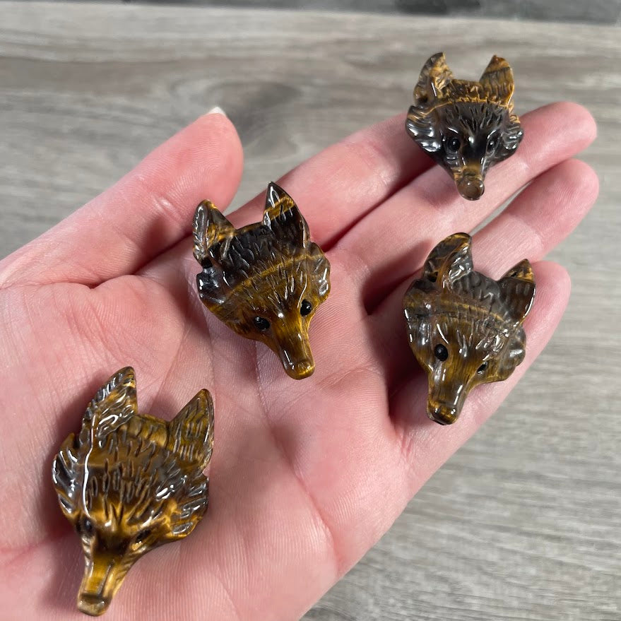 Tiger eye fox head pendant beads wholesale