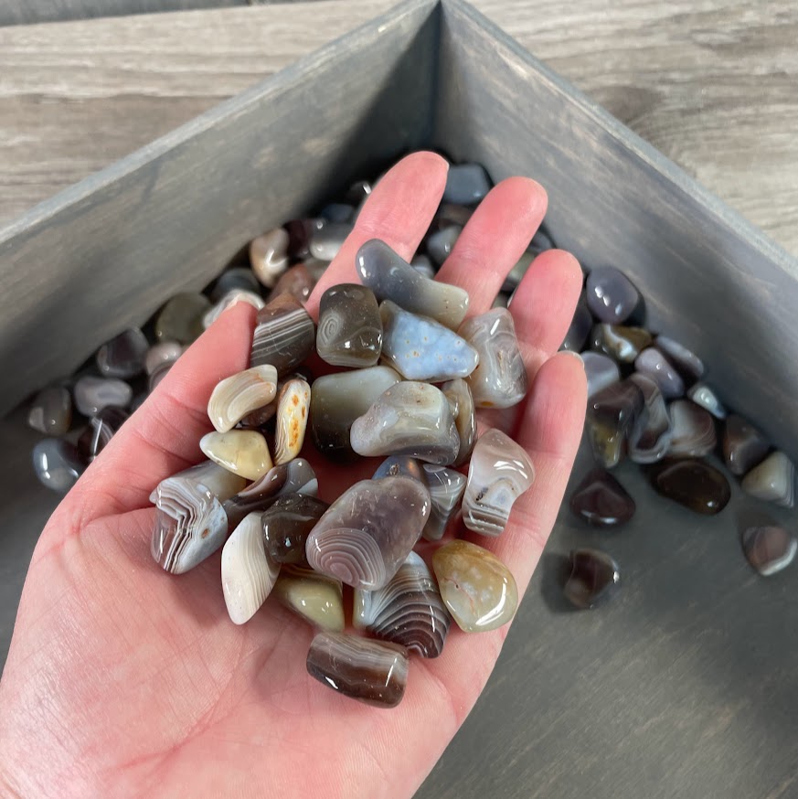 Polished Botswana Agate crystals in wholesale lot