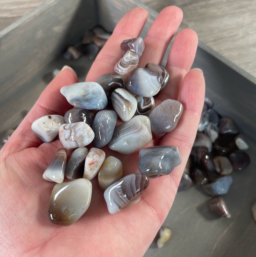 Botswana Agate gemstone tumbled set for spiritual shops