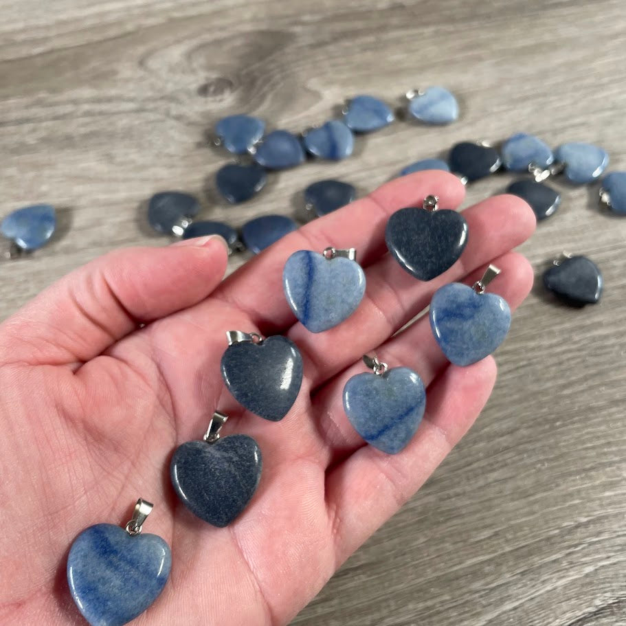 20mm Gemstone Heart Pendants – Bulk Wholesale Jewelry