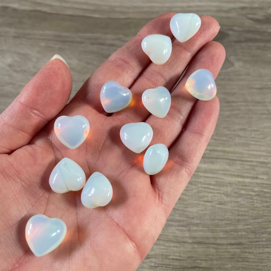 opalite gemstone puffy hearts for gift shops