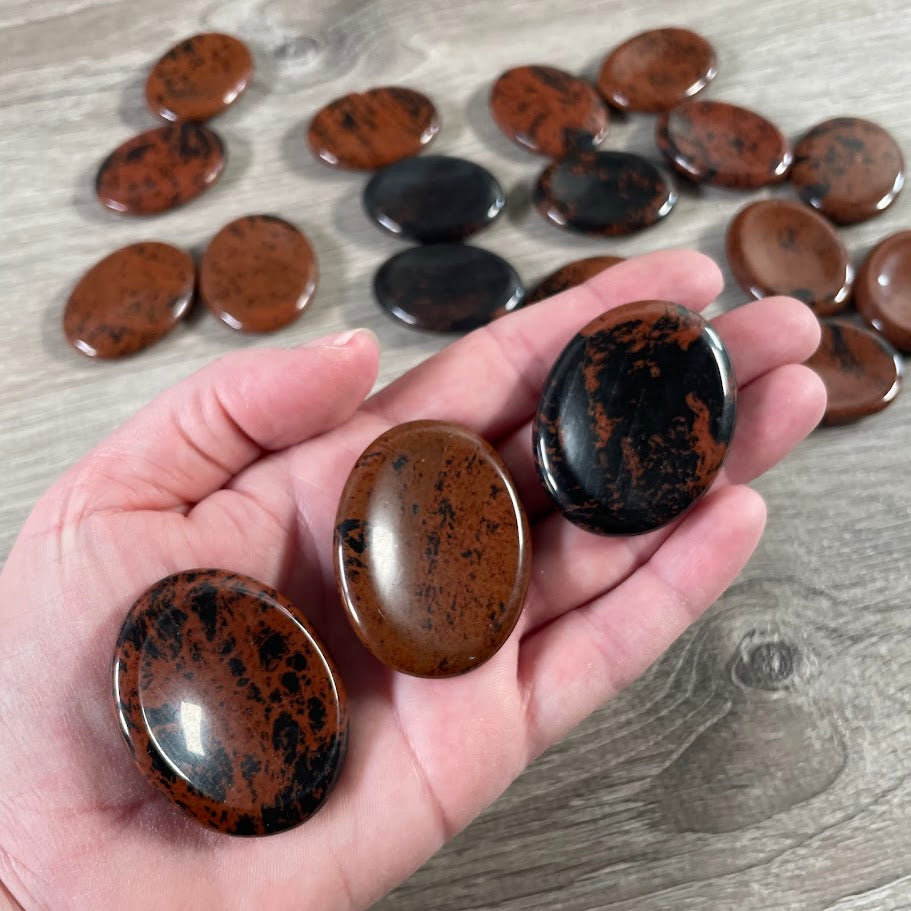 mahogany obsidian worry stones gift shop bulk supply