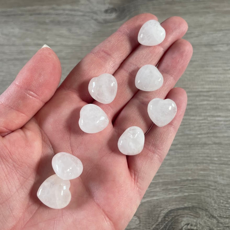 Clear Quartz small puffy hearts for wholesale buyers