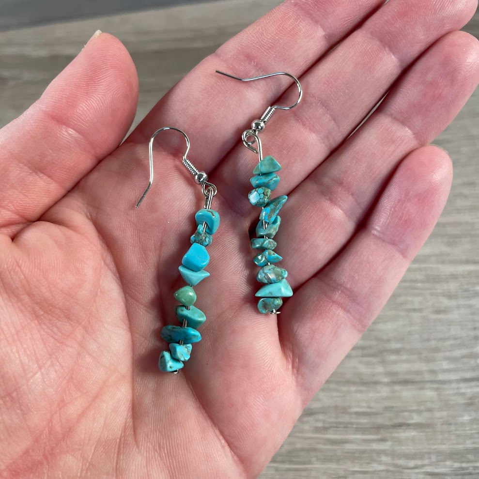 Gemstone Chip Dangle Earrings | Wholesale Crystal Jewelry