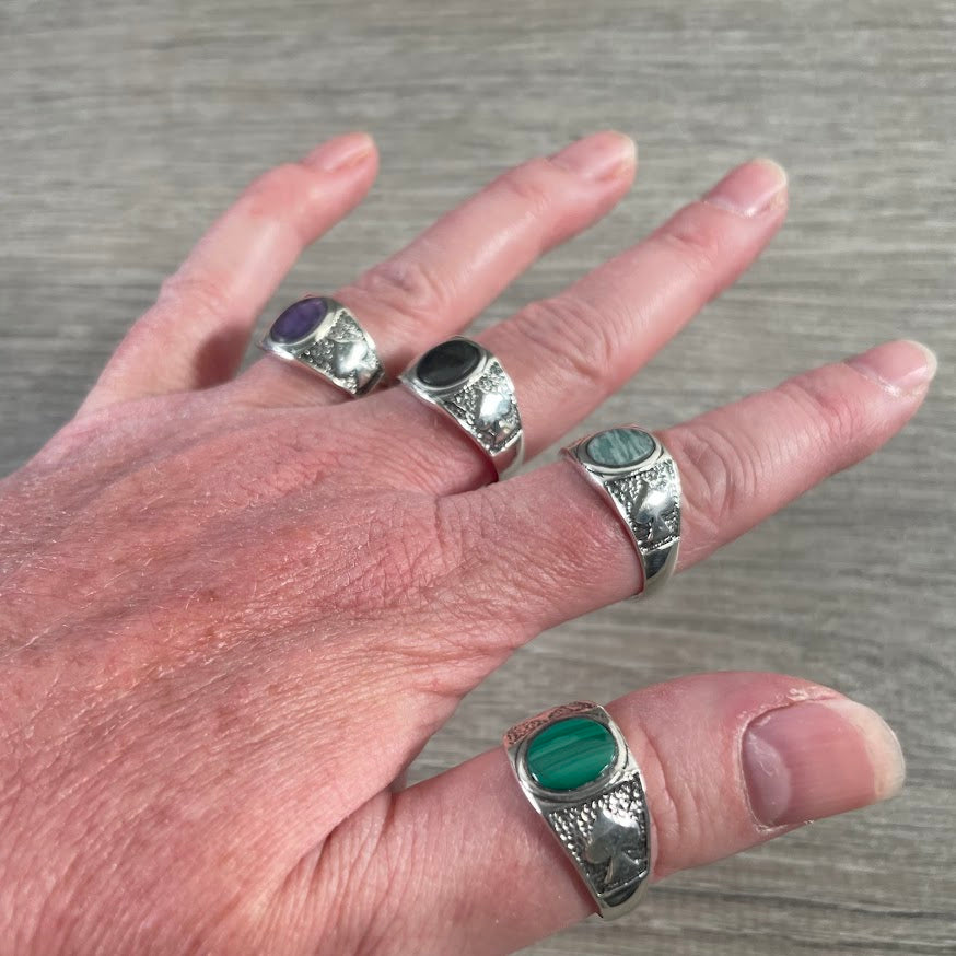 Crystal retailer rings sterling silver assortment