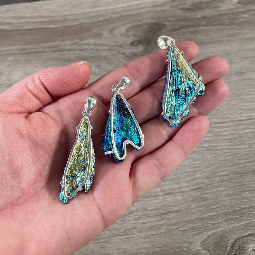 sterling silver titanium kyanite jewelry