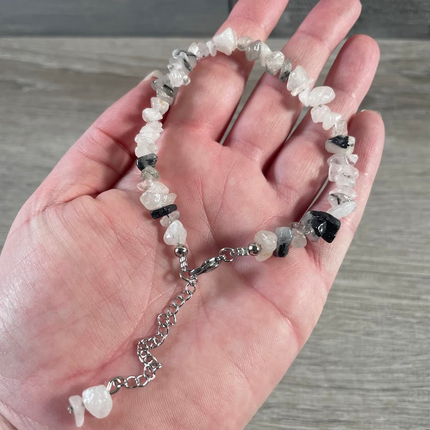 Tourmalinated Quartz bulk crystal anklet jewelry for boutiques