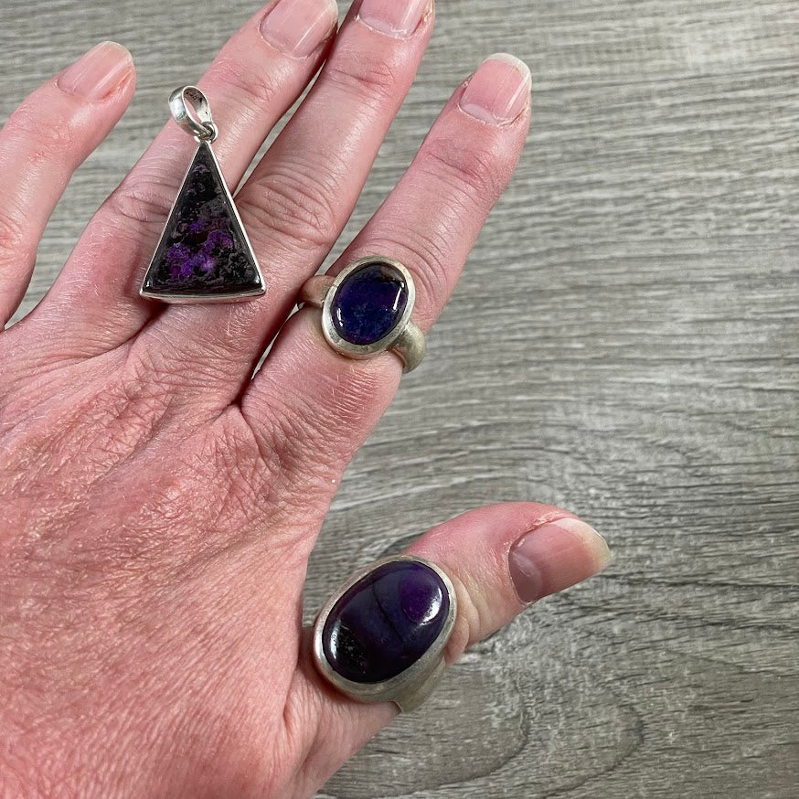 sugilite sterling silver jewlery for rock shops