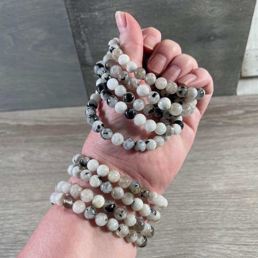 8mm Round Gemstone Beaded Bracelets – Assorted Crystals Bulk