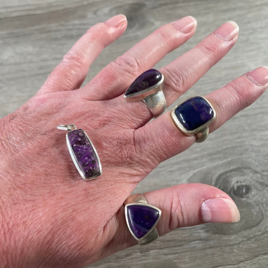 Purple sugilite rings and pendants wholesale