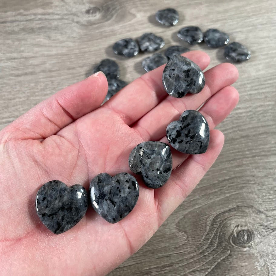 larvikite gemstone heart 1-inch polished wholesale crystals