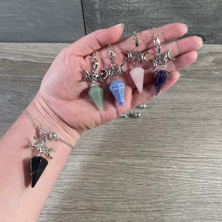 Wholesale gemstone Triple Moon pendulum for metaphysical shops