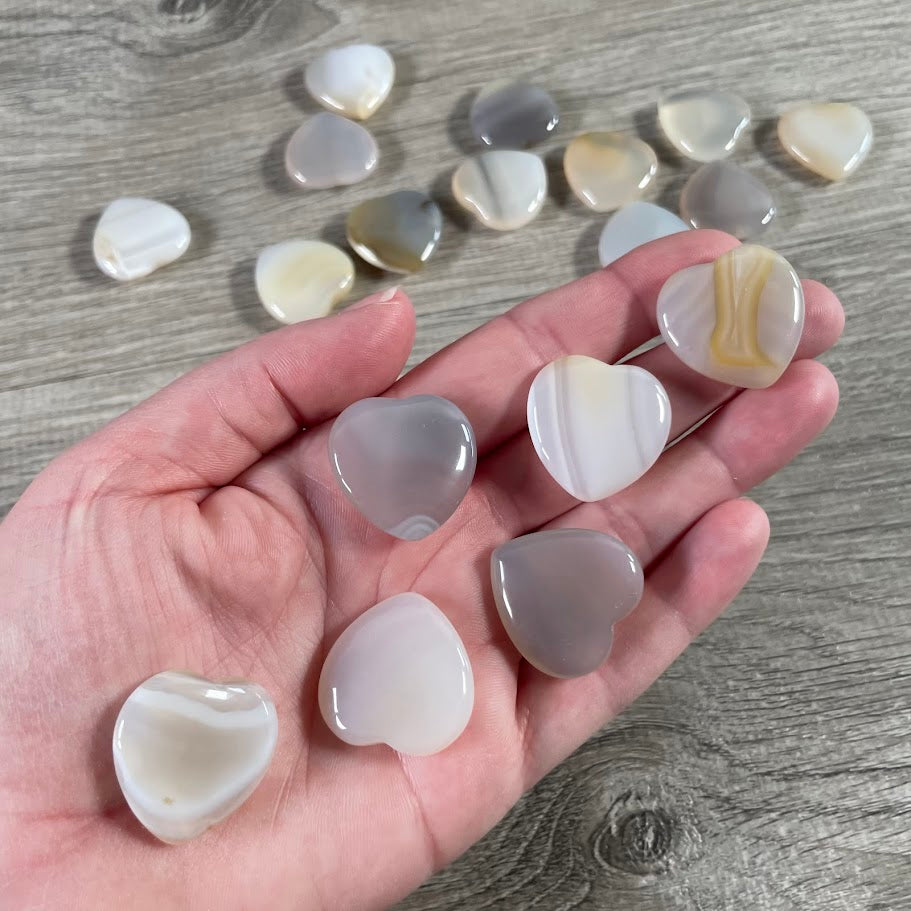 Agate heart 1-inch polished wholesale crystals