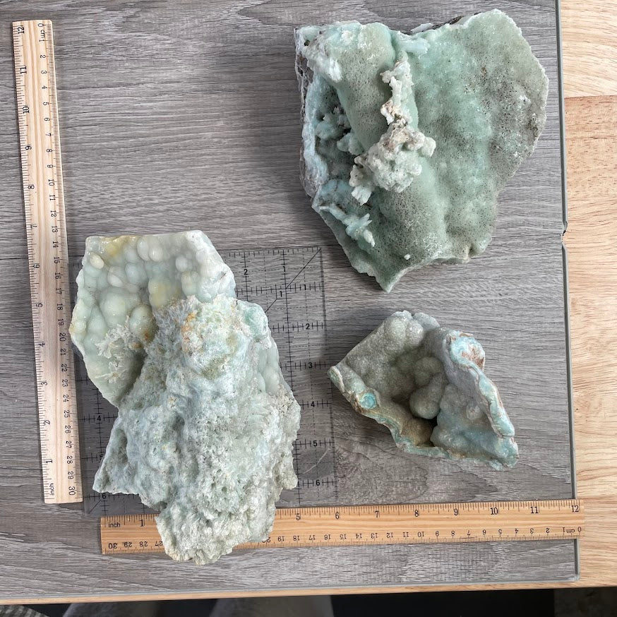 Blue Aragonite crystals in bulk