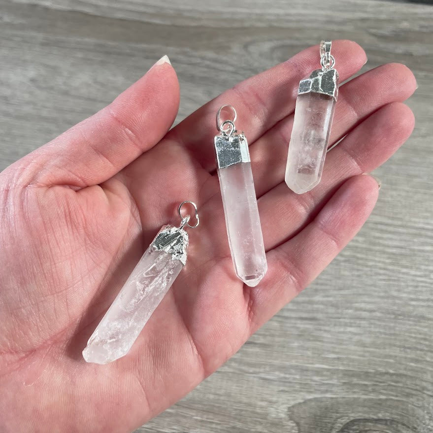 inexpensive electroplated quartz jewelry for rock shops