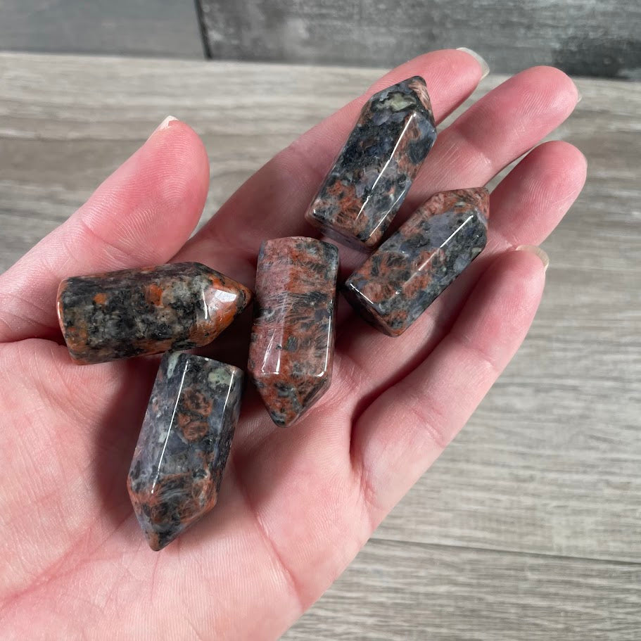 Red Flash Stone gemstone point wholesale