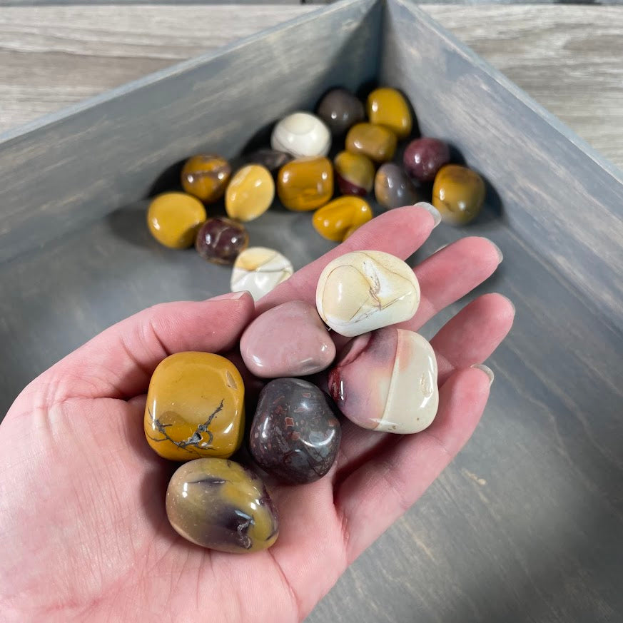 Natural Mookaite tumbled stones for resale
