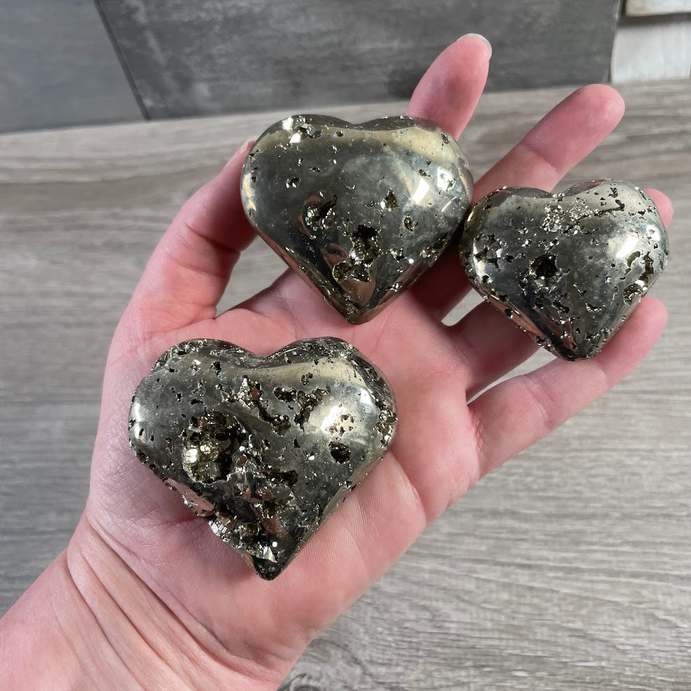 Pyrite Heart Crystals | Wholesale Polished Gemstone Hearts for Gift & Crystal Shops