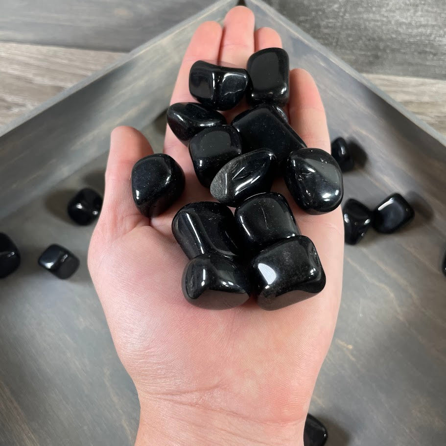 wholesale bulk black obsidian polished stones 1 lb