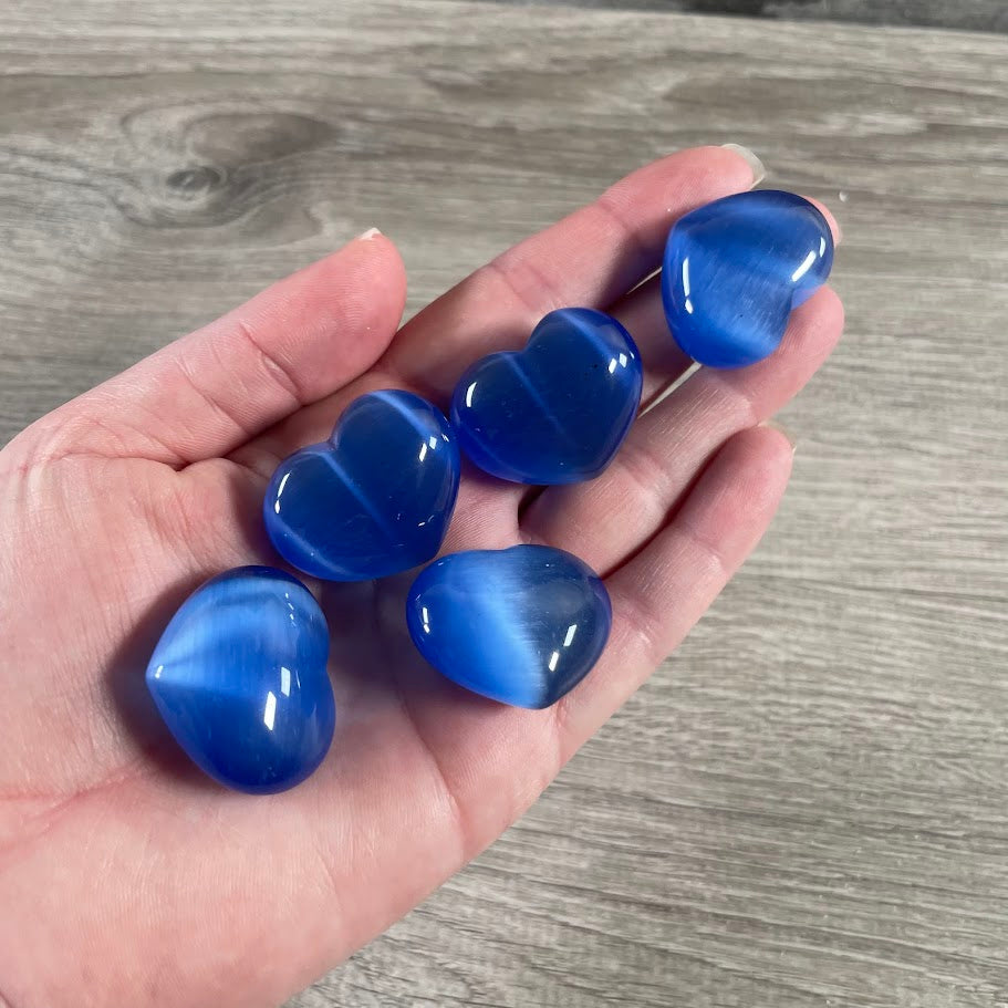 Blue cat's eye crystal heart wholesale