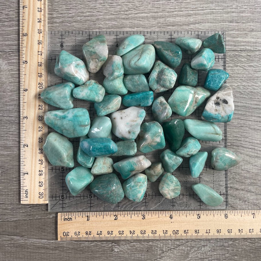 Amazonite Tumbled Stones – 1 LB Bulk Wholesale Crystals