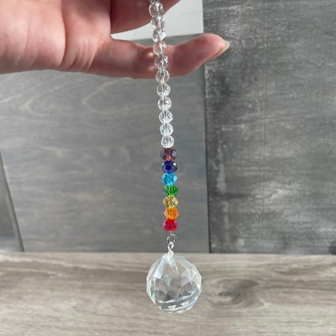 Suncatchers Faceted Rainbow Beaded Hanging Prisms