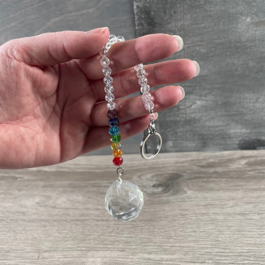 Suncatchers Faceted Rainbow Beaded Hanging Prisms