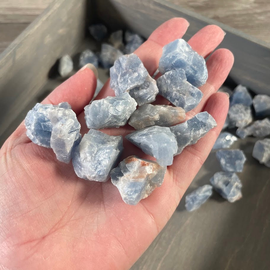 Raw Blue Calcite healing stones for resale