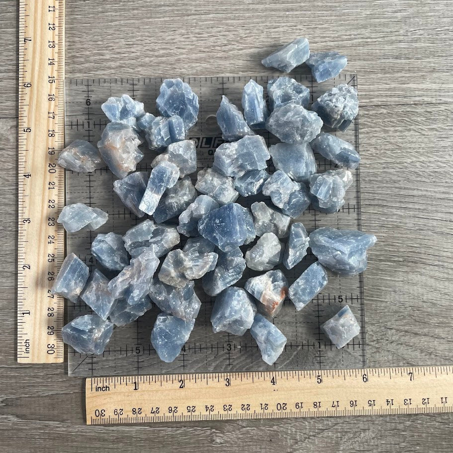 Blue Calcite Raw Chunks – 1 lb Wholesale Lot | Bulk Stones
