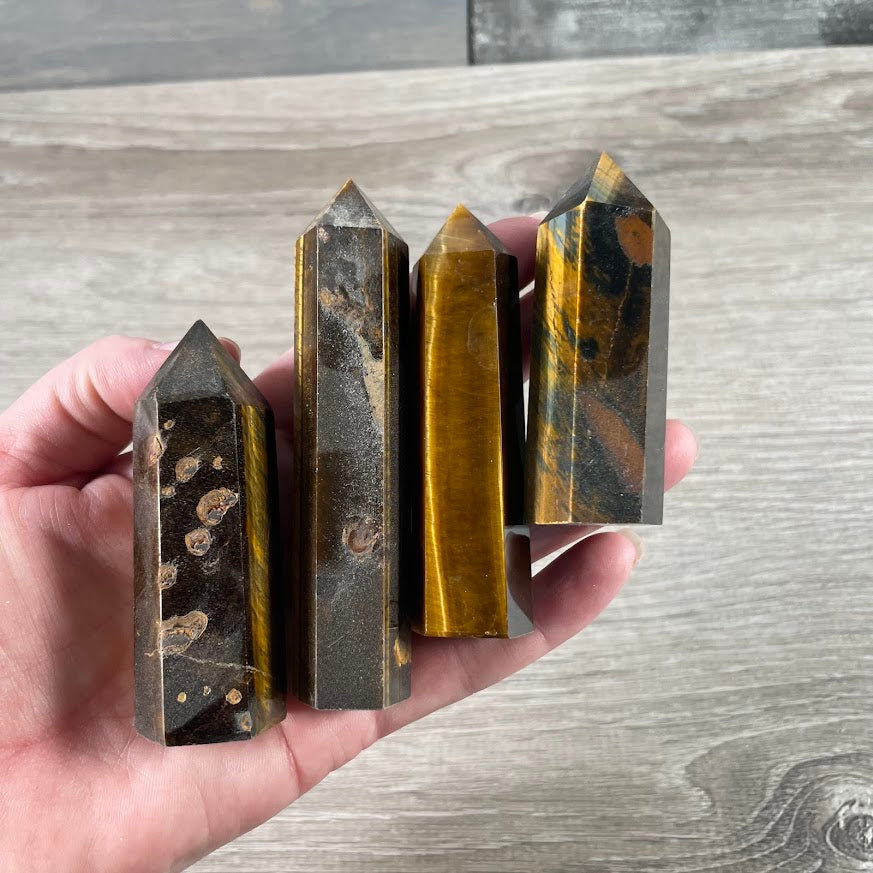 tiger eye gemstone obelisks bulk polished crystal towers